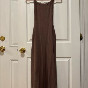 Chic Sleeveless Brown Maxi Dress